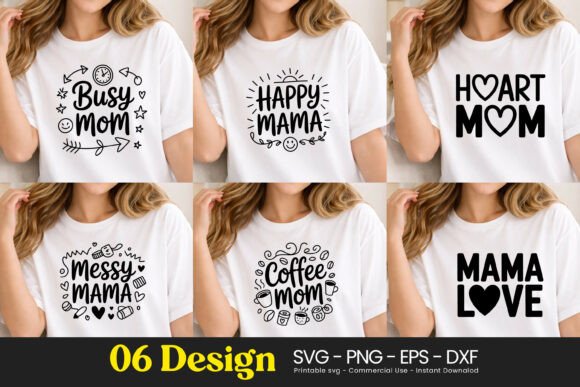 Busy Happy Heart Mom Quotes SVG PNG
