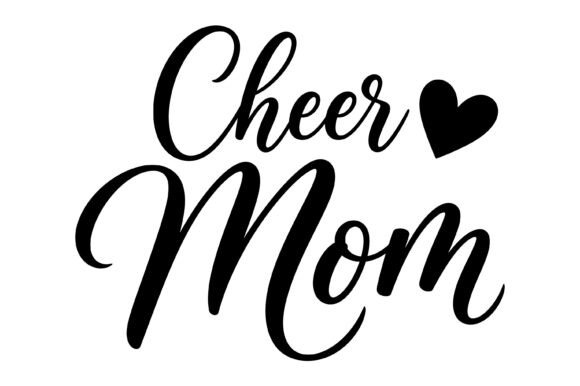 Cheer Mom Heart SVG Design